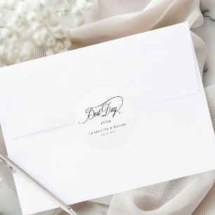 BEST DAY EVER!  Elegant, Wedding  Classic Round Sticker