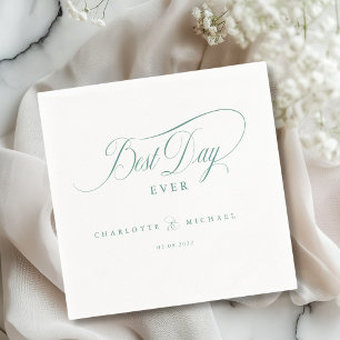 BEST DAY EVER!  Elegant, Wedding Napkin