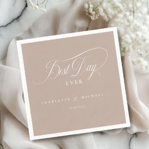 BEST DAY EVER!  Elegant, Wedding Napkin