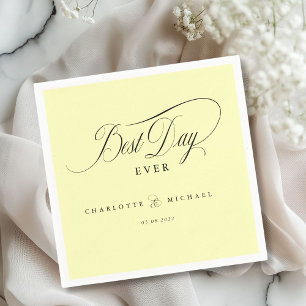 BEST DAY EVER!  Elegant, Wedding Napkin