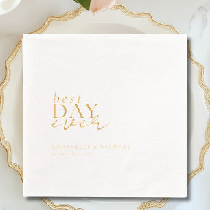 Best Day Ever Foil Wedding  Foil Napkins