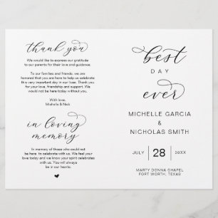 Best Day Ever, Foldable Wedding Programs