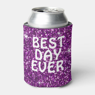 BEST DAY EVER   glitter purple Can Cooler