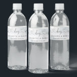Best Day Ever Heart Script Winter Wedding Water Bottle Label<br><div class="desc">This elegant winter wedding design can be personalised with your celebration details set in chic typography. Designed by Thisisnotme©</div>