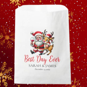 Best Day Ever Merry Christmas Greetings Santa Favour Bag