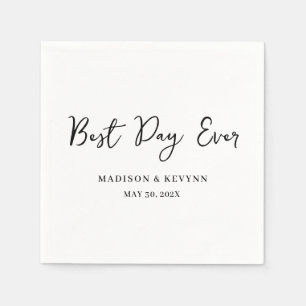 Best  Day Ever Minimal and Chic   Wedding Napkins