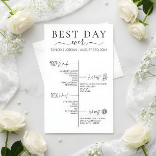 Best Day Ever Minimalist Wedding Itinerary Flyer