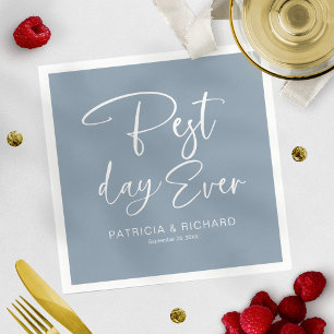 Best Day Ever Modern Calligraphy Wedding Napkin