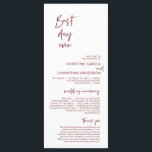 Best day ever, Modern Minimalist Burgundy Wedding Program<br><div class="desc">Our Best Day Ever,  Elegant Modern Minimalist,  Black script,  Wedding Ceremony Program card.
 It is designed with scroll accent that can be personalised with custom/ personalised text for your bridal party,  ceremony details,  memorial notes and thank you message. Burgundy wine red theme.</div>