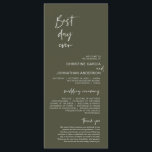 Best day ever, Modern Minimalist Olive Sage Green Program<br><div class="desc">Our Best Day Ever,  Elegant Modern Minimalist,  Black script,  Wedding Ceremony Program card.
 It is designed with scroll accent that can be personalised with custom/ personalised text for your bridal party,  ceremony details,  memorial notes and thank you message. Olive Sage Green theme.</div>