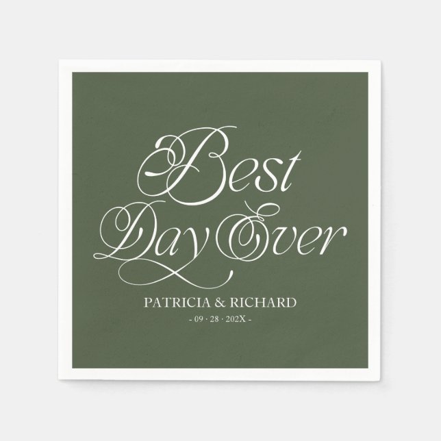 Best Day Ever Modern Minimalist Wedding Napkin (Front)