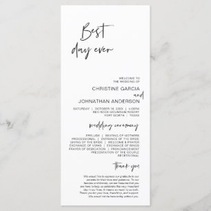 Best day ever, Modern Minimalist Wedding Program