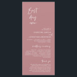 Best day ever, Modern Wedding Dusty Rose Program<br><div class="desc">Our Best Day Ever,  Elegant Modern Minimalist,  Black script,  Wedding Ceremony Program card.
 It is designed with scroll accent that can be personalised with custom/ personalised text for your bridal party,  ceremony details,  memorial notes and thank you message. Dusty Rose theme.</div>