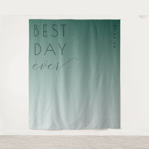 Best Day Ever Optimistic Teal Gradient Tapestry