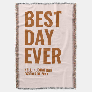 Best Day Ever Personalised Wedding Blanket Gift