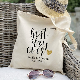 best day ever,personalised wedding welcome,gift tote bag