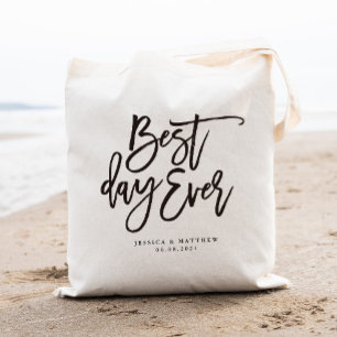 Best day ever Personalised Wedding Welcome Tote Bag
