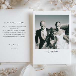 "Best Day Ever" Photo Wedding Thank You Card