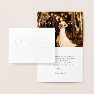 Best Day Ever Photo Wedding Thank You Foil Card