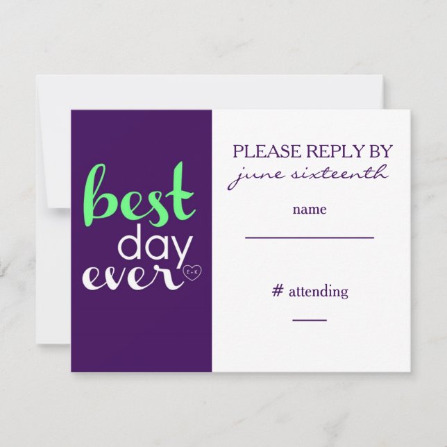 Best Day Ever Reply Card- CUSTOM RSVP Card (Front)