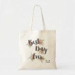 Best Day Ever Tote Bag<br><div class="desc">Celebrate your BEST DAY EVER with this tote. Customise you and your honey's initials   wedding date. Tropical flowers for the win.</div>