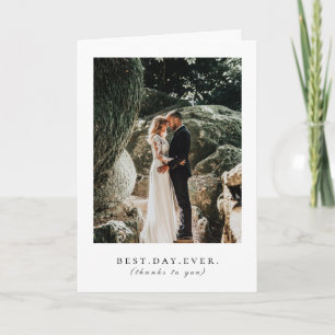 Best Day Ever Tropical Wedding Photo Thank You Card