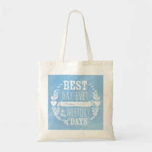 Best Day Ever Watercolor, Baby Boy Birthday Tote Bag