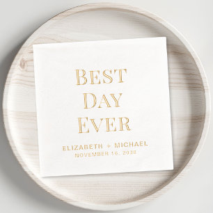 Best Day Ever Wedding Foil Napkins