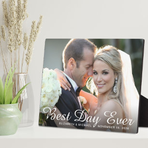 Best Day Ever Wedding Photo Plaque