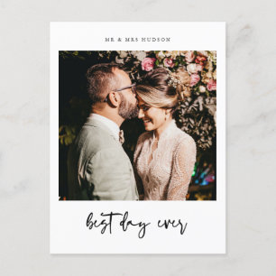 Best Day Ever Wedding Photo Thank You Card