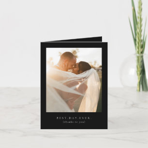 Best Day Ever Wedding Photo Thank You Card