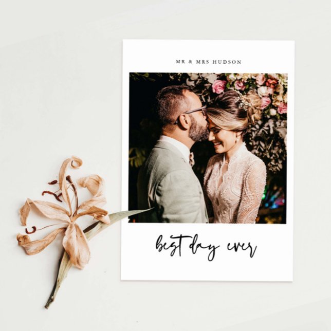Best Day Ever Wedding Photo Thank You Card (Creator Uploaded)