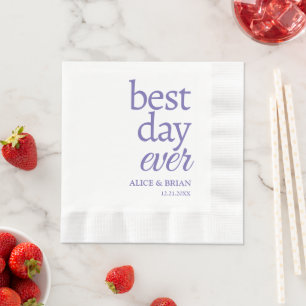 Best Day Ever Wedding Reception Cocktail Napkins