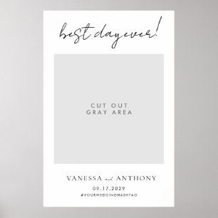 Best Day Ever Wedding Selfie Photo Frame Poster