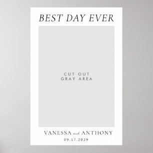 Best Day Ever Wedding Selfie Photo Frame Poster