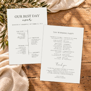 Best Day Ever Wedding Timeline Ceremony Program
