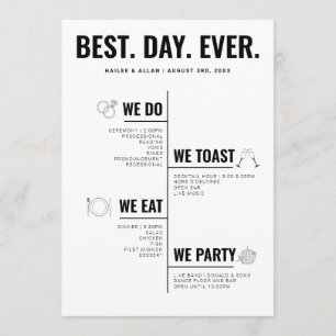Best Day Ever Wedding Timeline Program