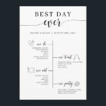 Best Day Ever Wedding Timeline Program<br><div class="desc">This program includes a timeline of your wedding as a fun and simple way to give important wedding information to your wedding guests.</div>