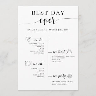 Best Day Ever Wedding Timeline Program
