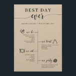 Best Day Ever Wedding Timeline Program<br><div class="desc">This program includes a timeline of your wedding as a fun and simple way to give important wedding information to your wedding guests.</div>
