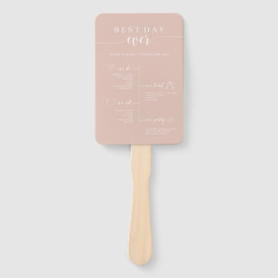 Best Day Ever Wedding Timeline Program Hand Fan