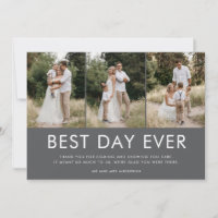Best Day Every 3 Photo Wedding Thank You