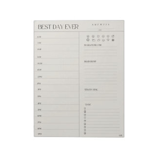 best day planner, 11" x 8.5" Notepad - 40 pages