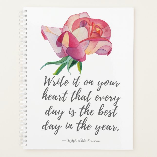 Best Day Quote and Rose Planner (Front)