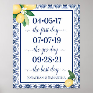 Best Day Wedding Date Yes Day Mediterranean Poster