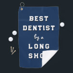 Best Dentist Gift Golf Towel<br><div class="desc">Creative Best Dentist gift featuring dental humour on blue background.</div>
