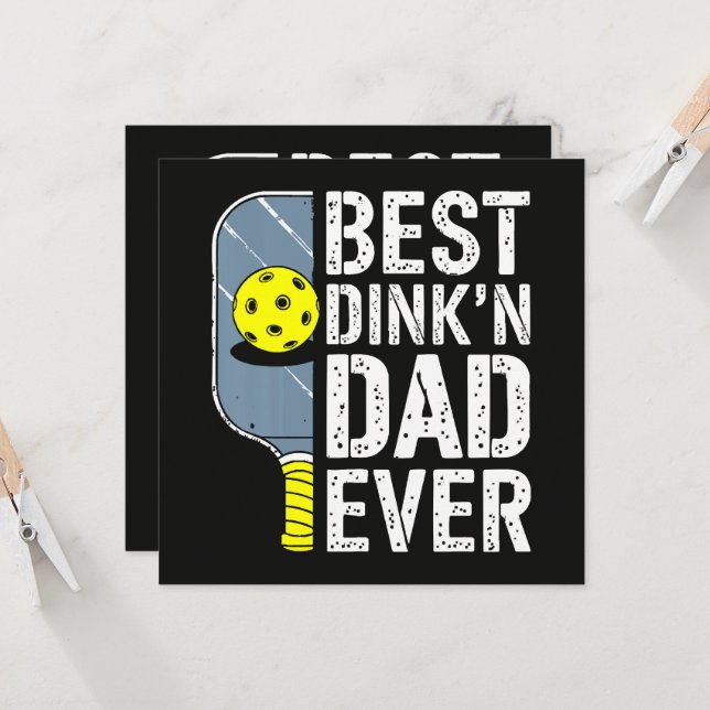 Best Dink'N Dad Ever Pickleball Invitation (Front/Back In Situ)