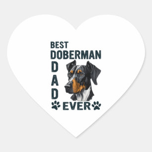 Best Doberman Dad Ever Heart Sticker