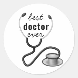 Best Doctor Ever Stethosco Physician Graduation Classic Round Sticker