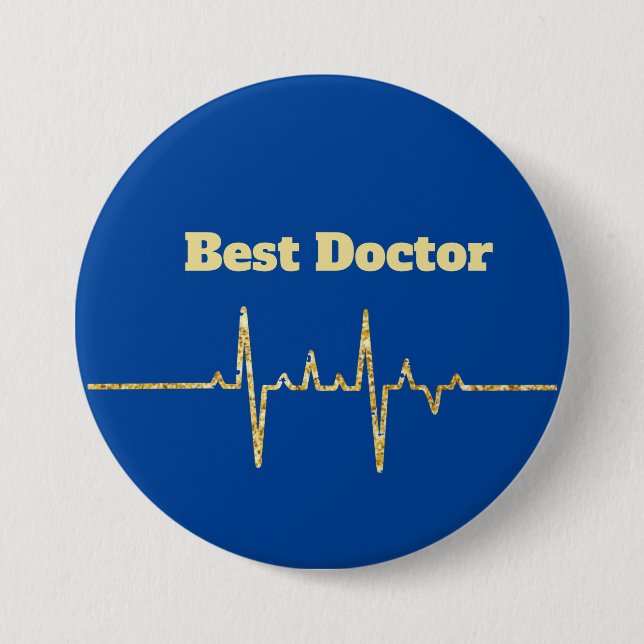 Best Doctor Golden Heart Rate Button (Front)